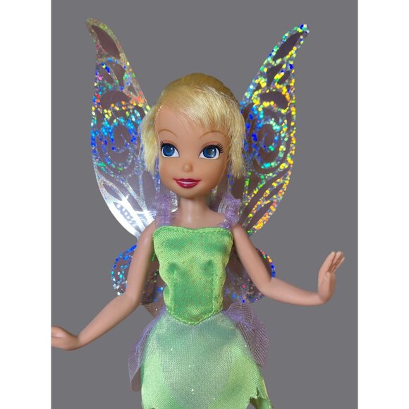 Disney Tinker Bell Doll With Glittery Wings and Green Dress - Picture 4 of 11